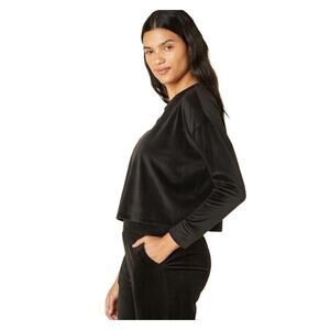 NWT Beyond Yoga Brushed Up Velour Pullover S Black